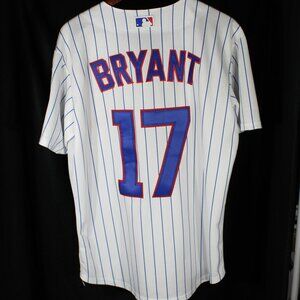 Majestic vintage Kris Bryant Chicago Cubs #17 white & blue pinstripe jersey - M